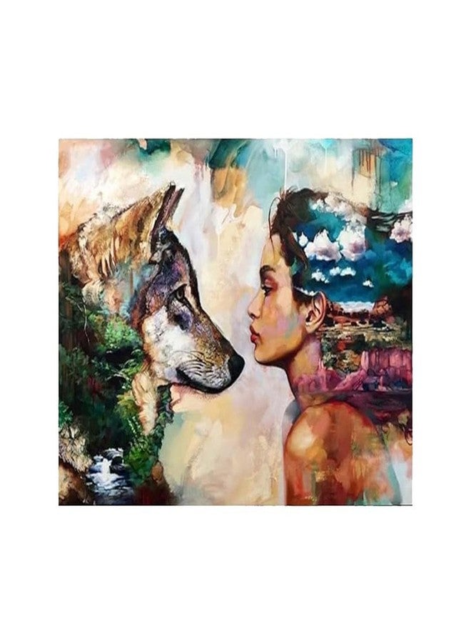 Retailio مجموعة ريتيليو للرسم بالأرقام على قماش الزهور، مناسبة للأطفال والفتيات والكبار والمبتدئين، مقاس 16 × 20 بوصة، مجموعة الرسم الزيتي بدون لهب، هدية (الجميلة والوحش) - Image 1